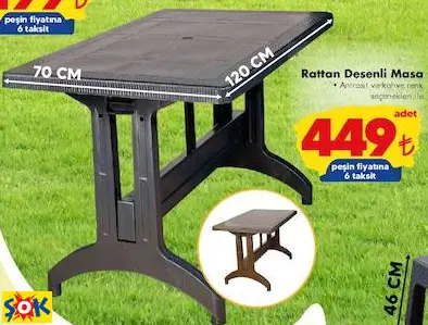 RATTAN DESENLİ MASA